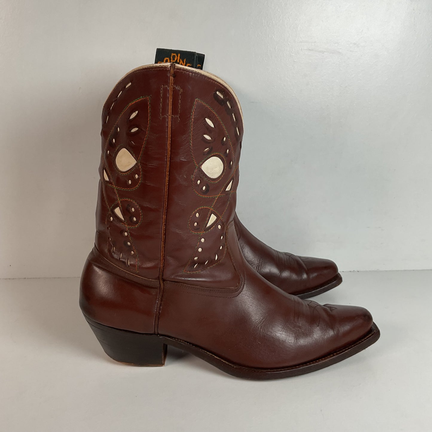 1940s Men’s Goding Pee Wee Cowboy Boots 10.5 D Butterfly Inlay