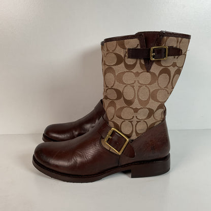 Frye for Coach Veronica Canvas Boots | Shorty | Engineer | 8 B