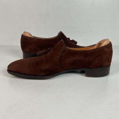 John Lobb Suede Tassel Loafers | Madison | UK 7.5 E | US 8.5 D