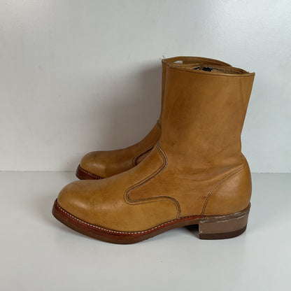 Vintage 1970s Iron Age Safety Toe Ankle Boots 9.5 EEE USA Made Campus Chunky