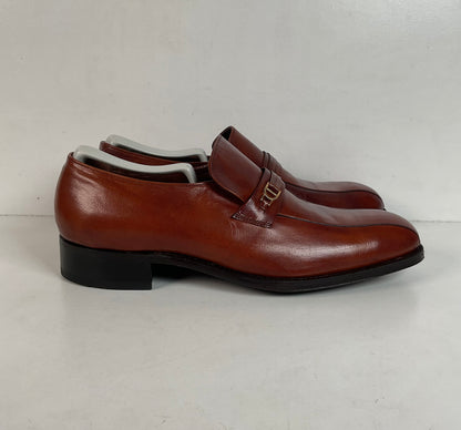 Vintage Florsheim Imperial Horsebit Loafers 9 C Burnished Brown