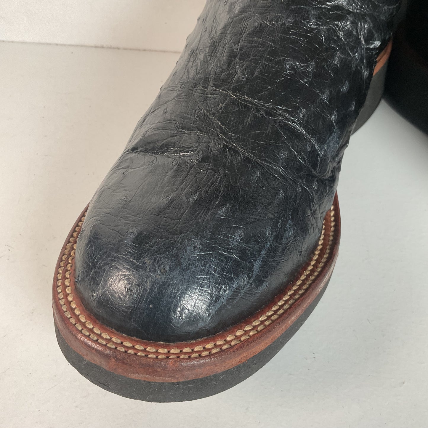 Tony Lama Ostrich Roper Boots | Crepe Sole | USA Made | Men’s 10 D