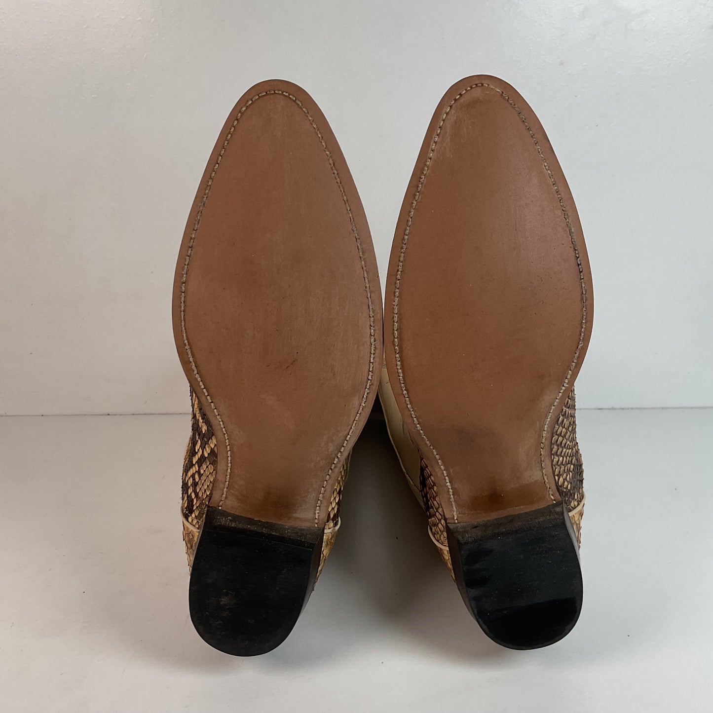 Vintage Laredo Front Cut Python Cowboy Boots 12 D USA Made Snakeskin