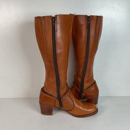 Vintage Women’s Dexter Chunky Harness Boots 11 M USA Made Campus