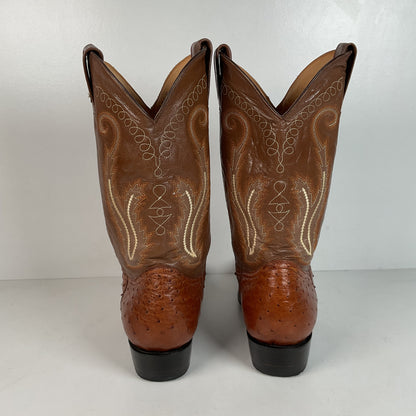 Vintage Bull Rider Full Ostrich Quill Cowboy Boots | Exotic | Men’s 9.5 EE