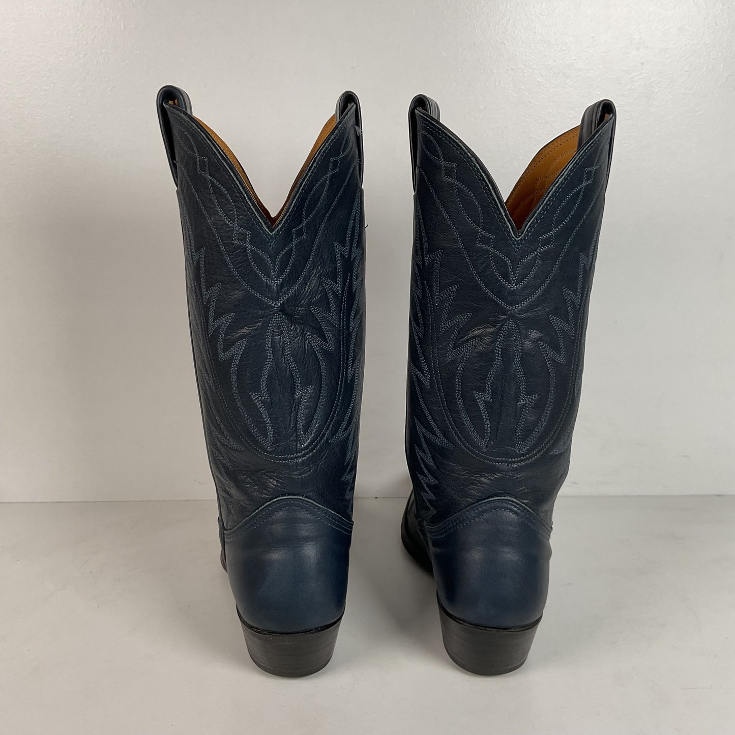 Vintage Nocona Deertan Cowboy Boots | USA Made | Blue | Men’s 6 B | Women’s 7