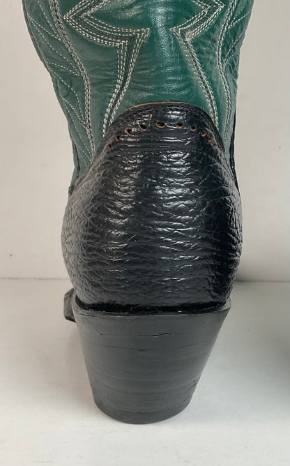 Vintage Sanders Shark Skin Buckaroo Boots Men’s 6.5 | Women’s 8 Exotic Overlay