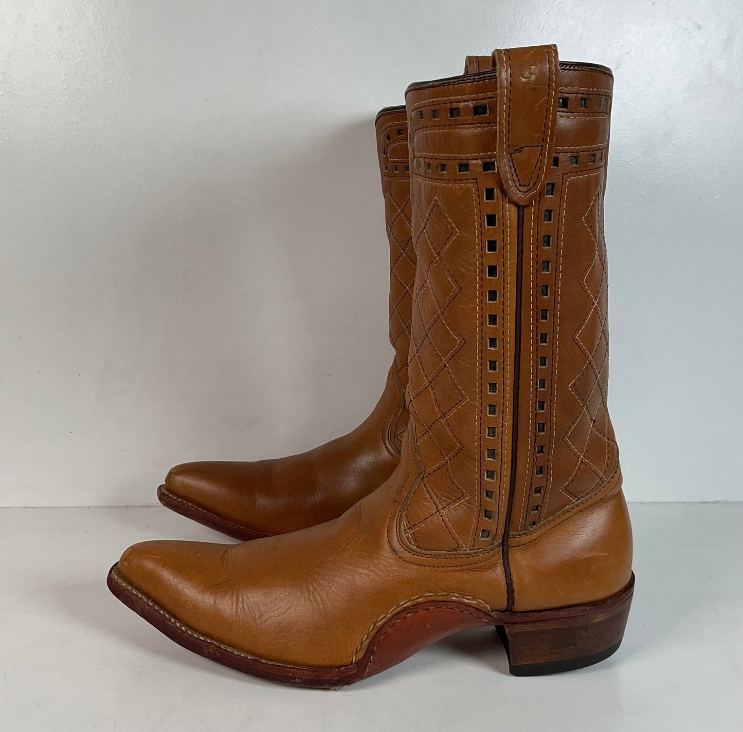 Vintage Patchwork Cowboy Boots | Quilted | 1960s-1970s | Men’s 10 E