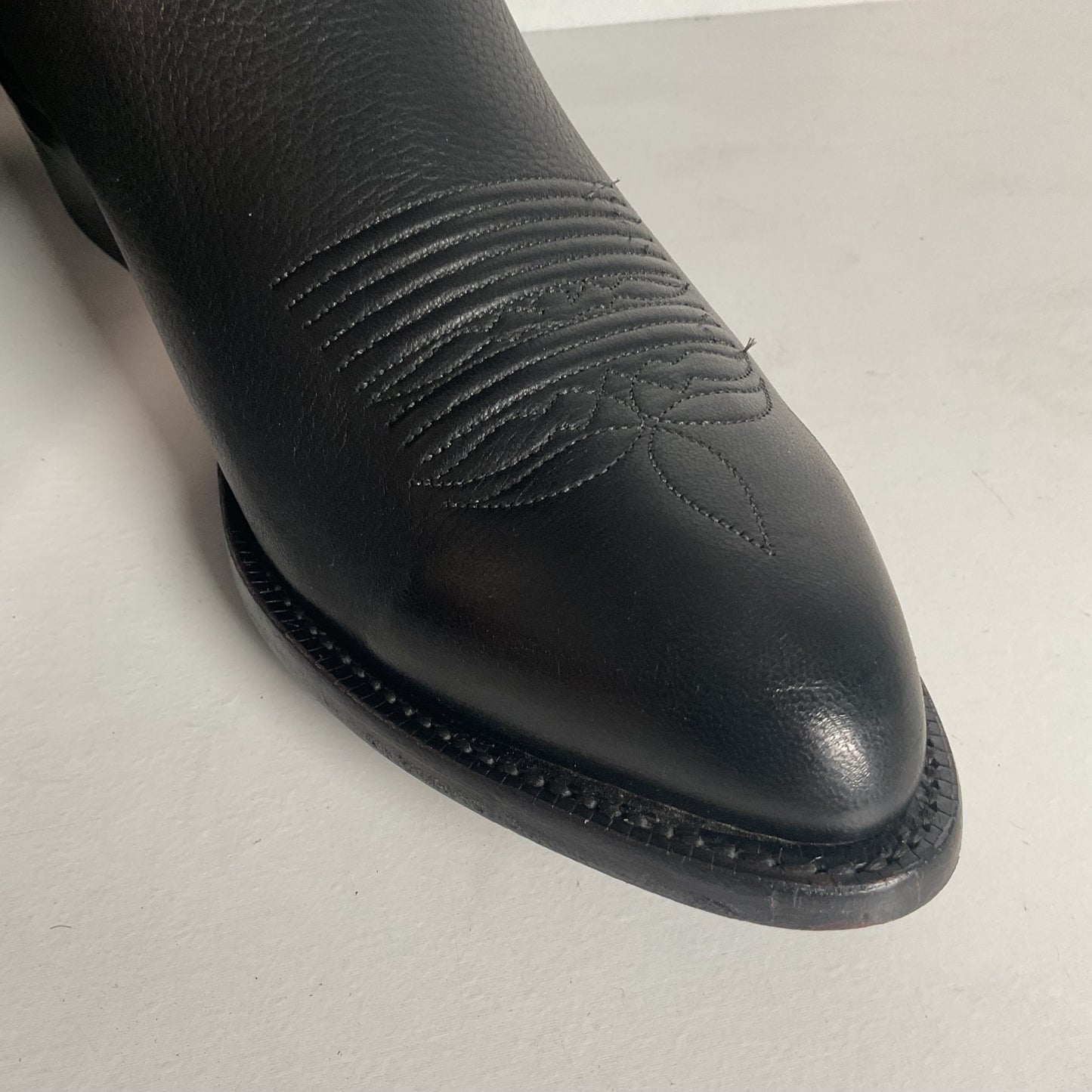 Lucchese 2000 Elk Skin Cowboy Boots | USA Made | Black | Original Box | 9.5 EE