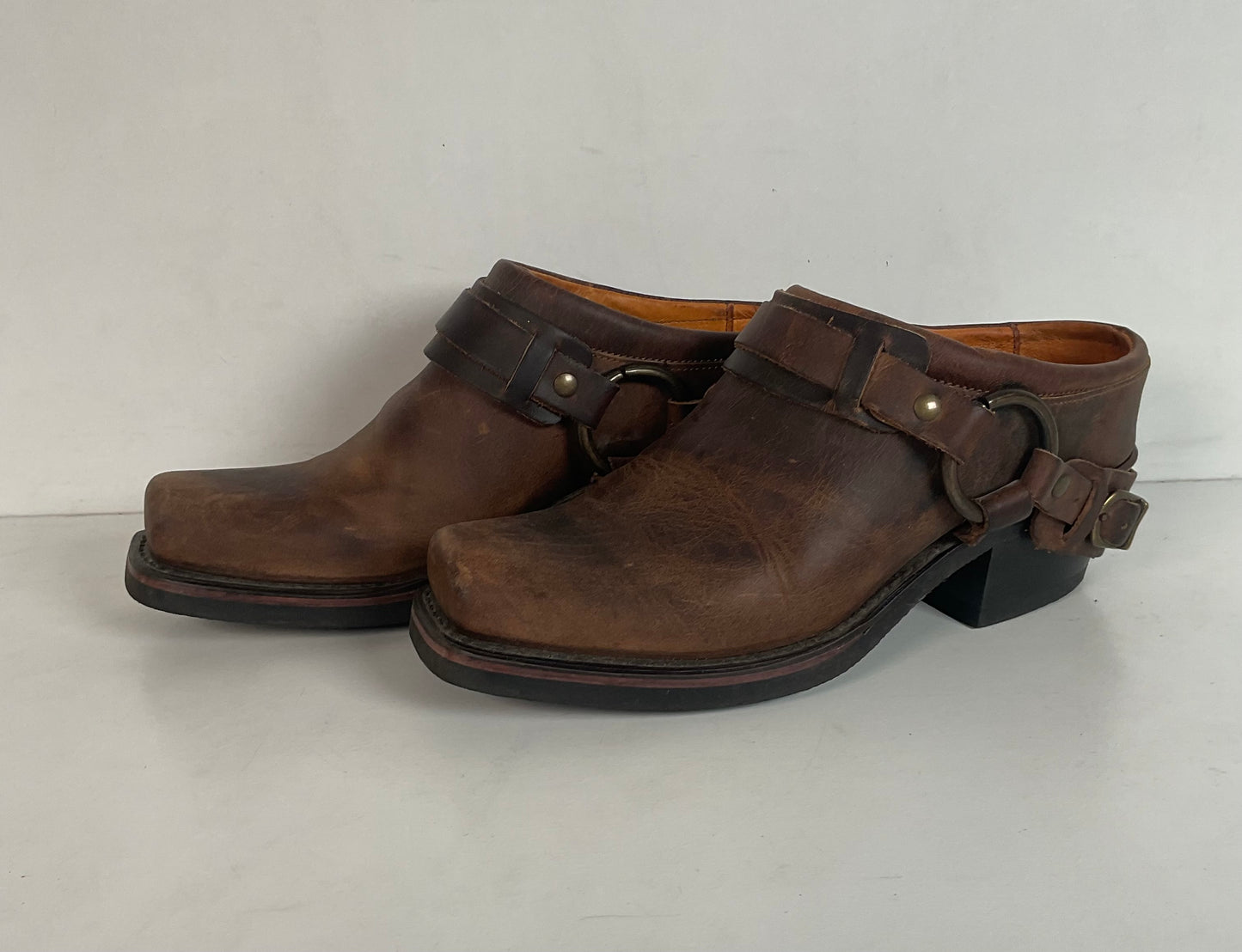 Frye Women’s Western Mule Clogs 7 M USA Made Gaucho Harness