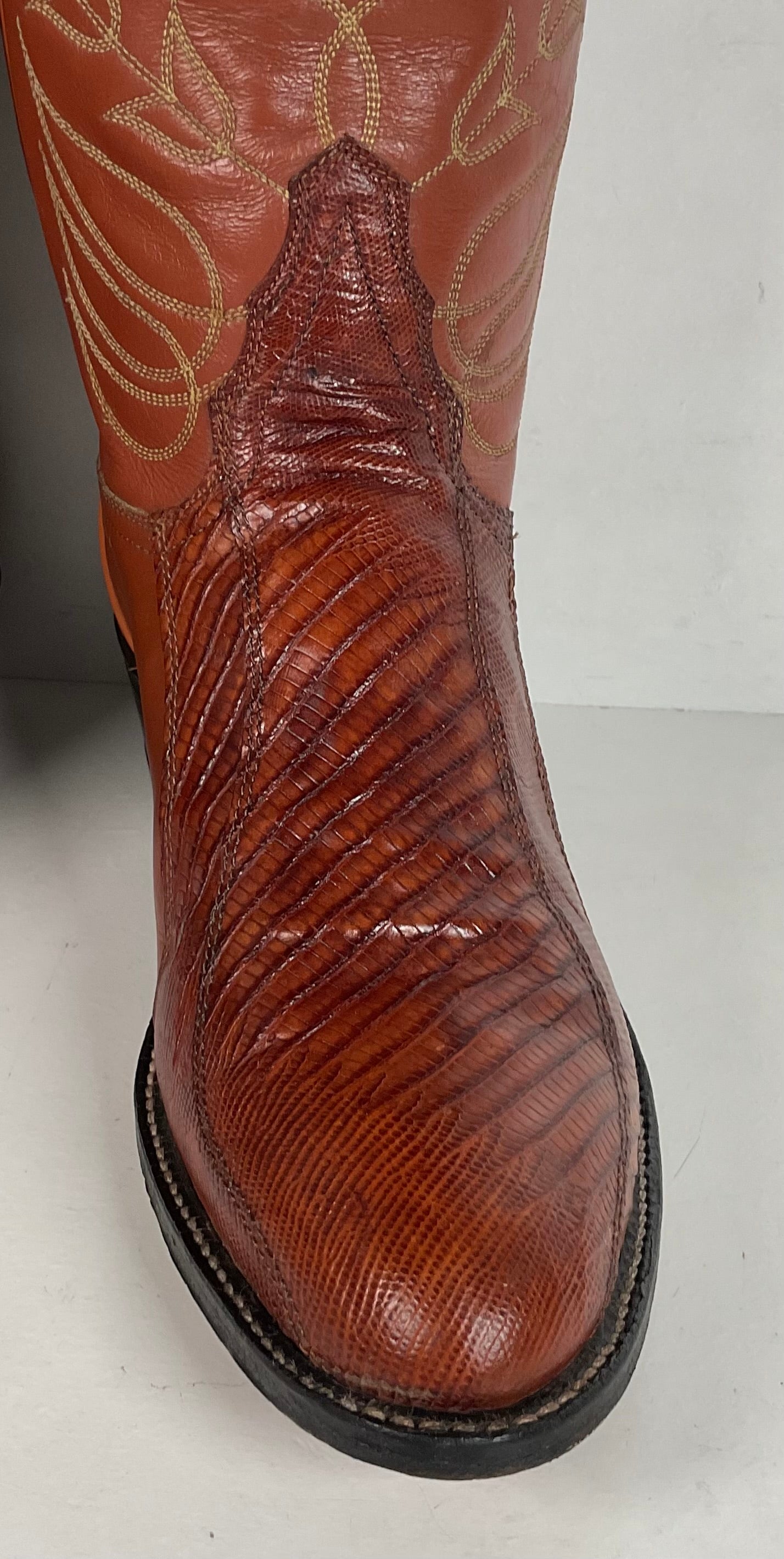Vintage Tony Lama Teju Lizard Cowboy Boots | Gold Label | Men’s 7 B | Women’s 8