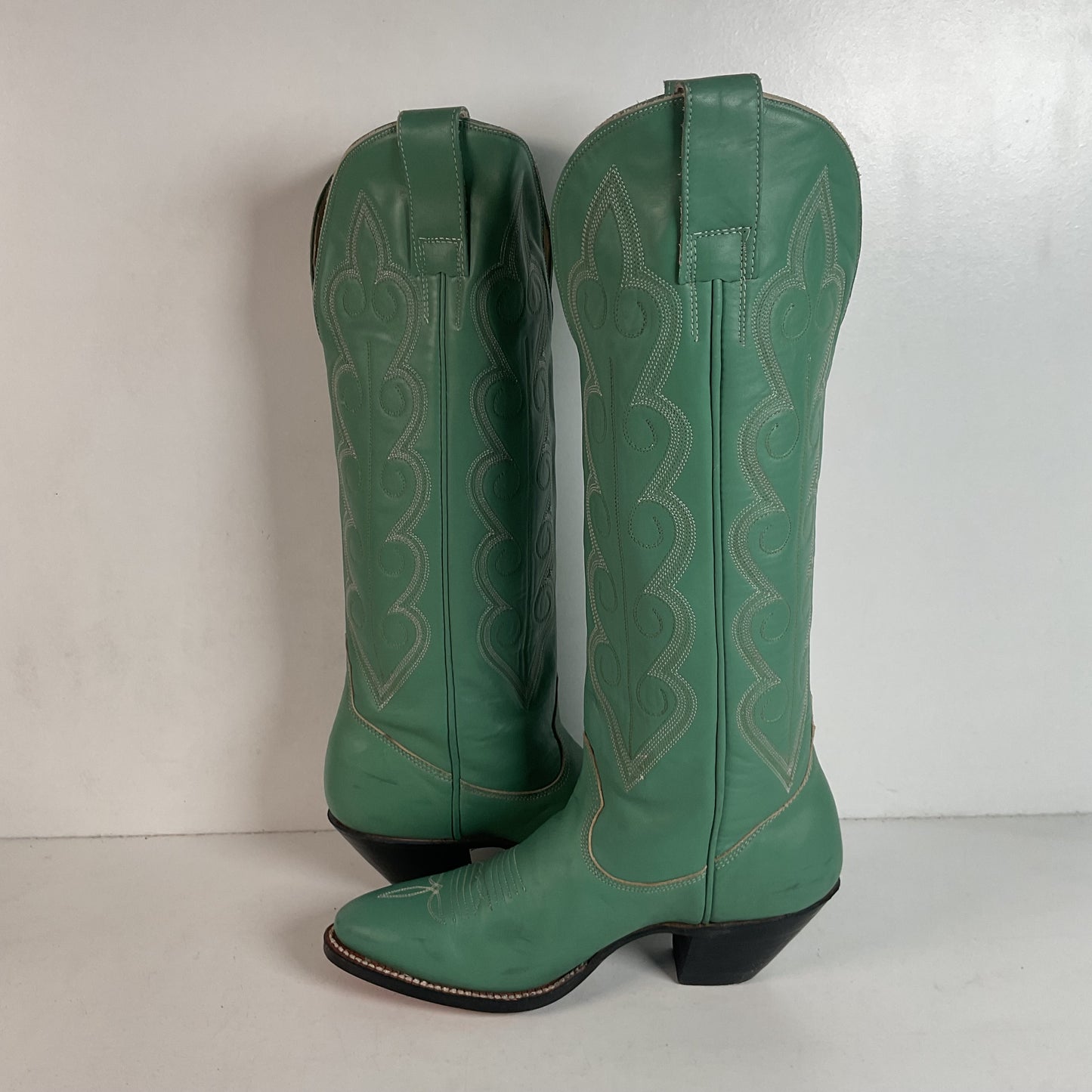 Chris Romero Tall Cowgirl Boots | Sea Foam Green | 6 M