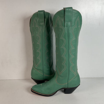 Chris Romero Tall Cowgirl Boots | Sea Foam Green | 6 M