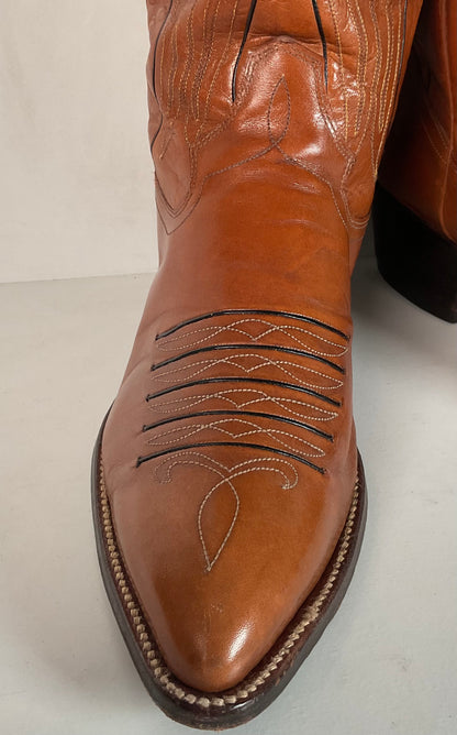 Vintage Dan Post Line Dancing Cowboy Boots 12 B Made in Spain