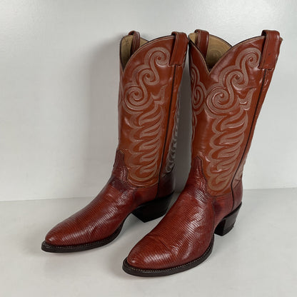 Vintage Tony Lama Teju Lizard Cowboy Boots | Gold Label | Narrow | Men’s 9.5 B