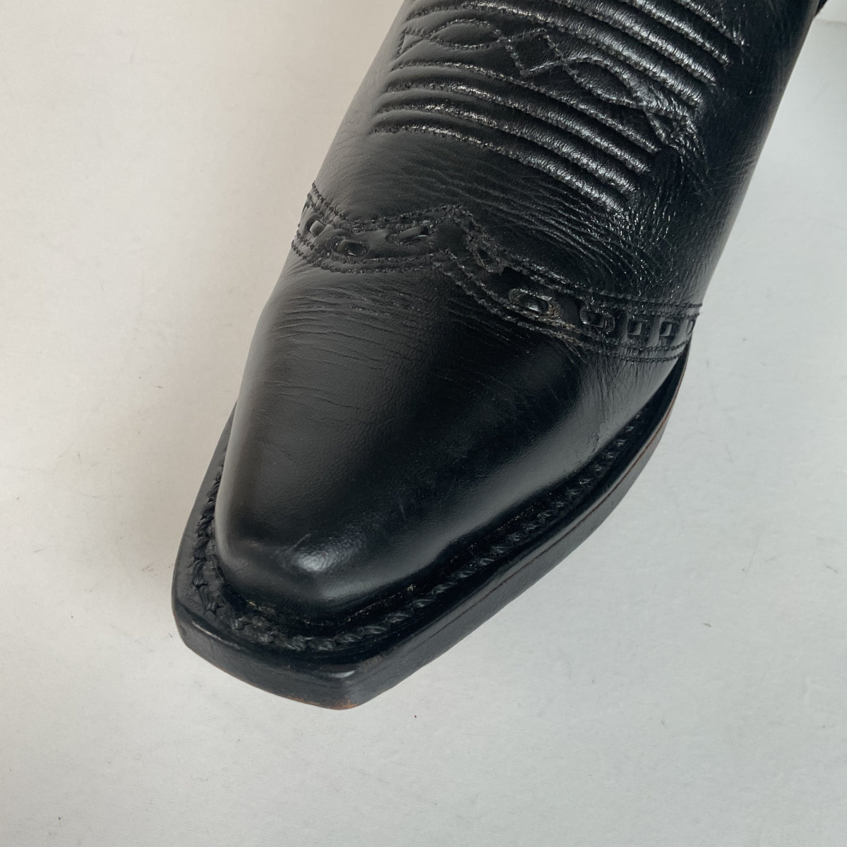 Boulet Cowgirl Boots | Black Torino Calf | Wingtip Triad | Women’s 6 C