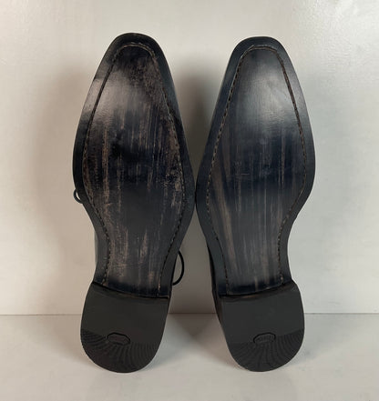 Mezlan Dark Blue Teju Lizard Derby Shoes 9 M Loafer Recraft