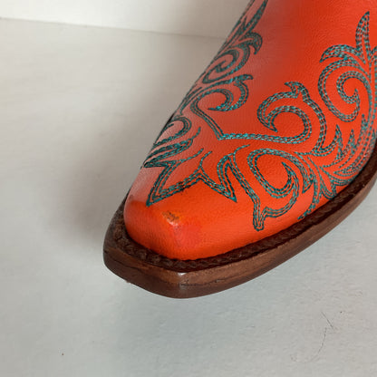 Allen’s Azulado Cowgirl Boots | Bright Orange | Women’s 7 B
