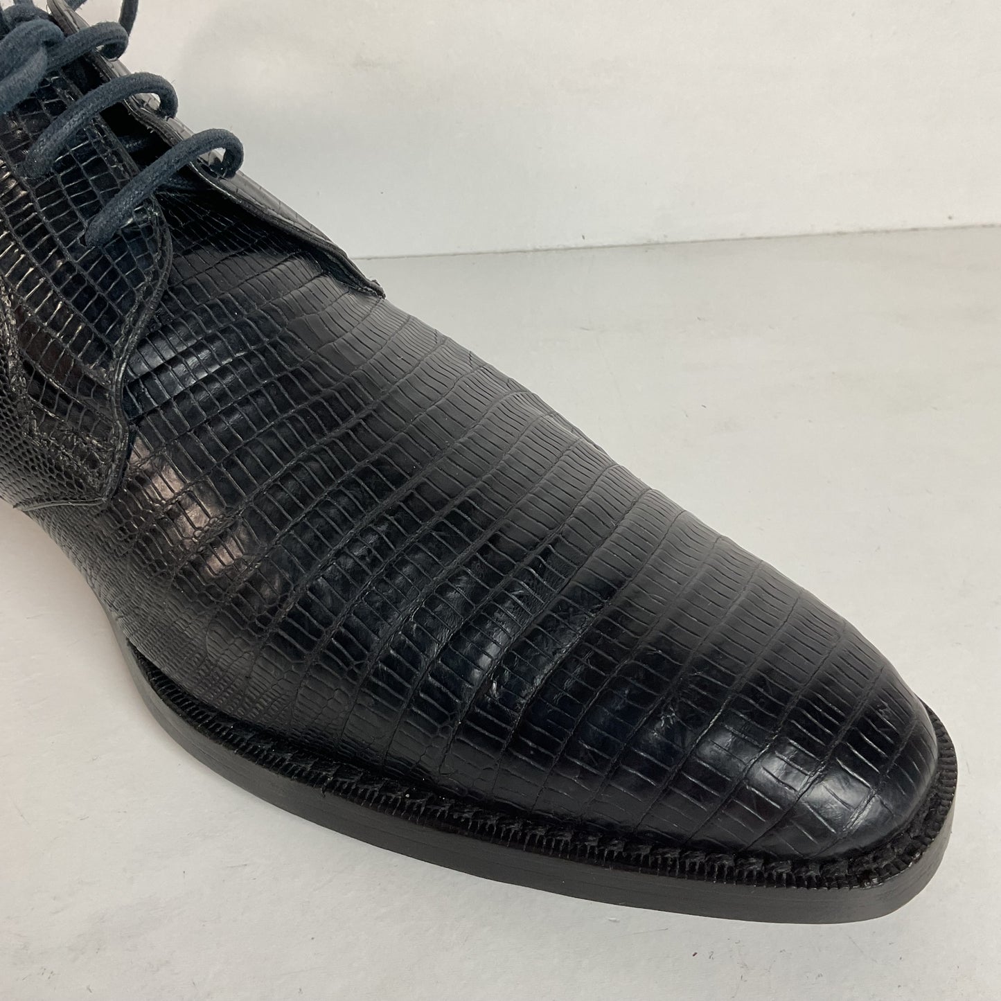 Mezlan Dark Blue Teju Lizard Derby Shoes 9 M Loafer Recraft