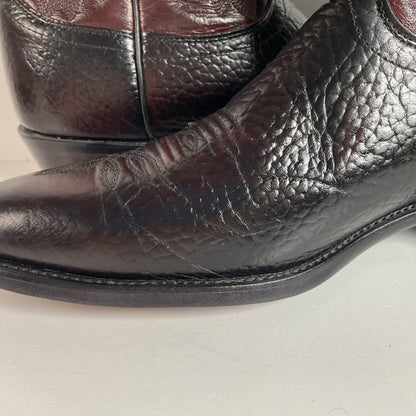 Vintage J. Chisholm Bullhide Cowboy Boots | USA Made | Black Cherry | Men’s 11 D