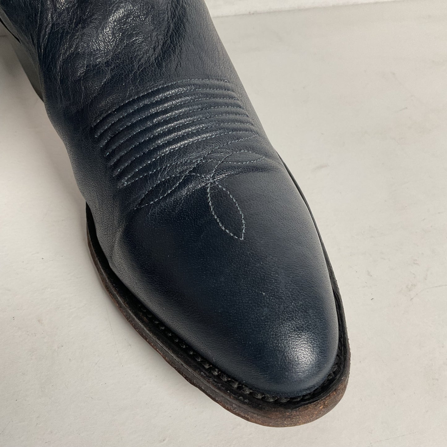 Vintage Nocona Deertan Cowboy Boots | USA Made | Blue | Men’s 6 B | Women’s 7