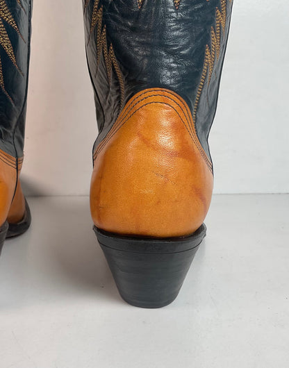 Vintage Nocona Butterscotch Cowgirl Boots 7 B USA Made