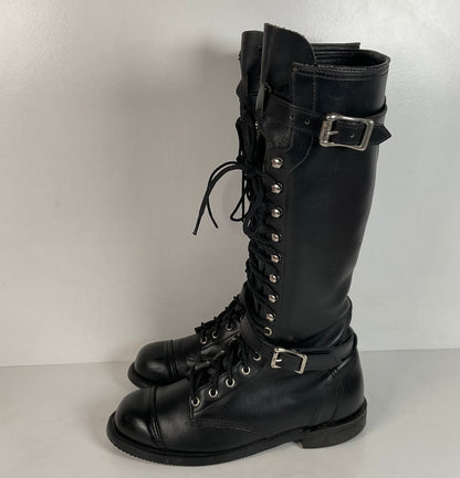 Vintage Harley Davidson Tall Lace Up Boots | USA Made | Men’s 8 | Women’s 9