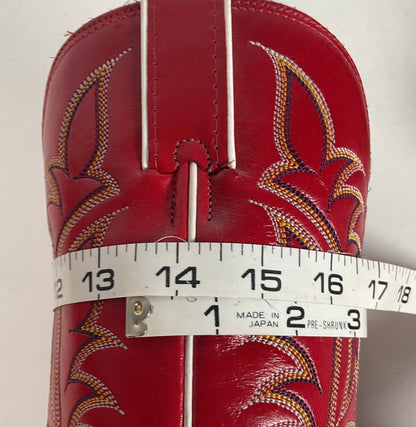 Tony Lama Women’s Lizard Vamp Cowgirl Boots 7.5 B USA Made Red Upper
