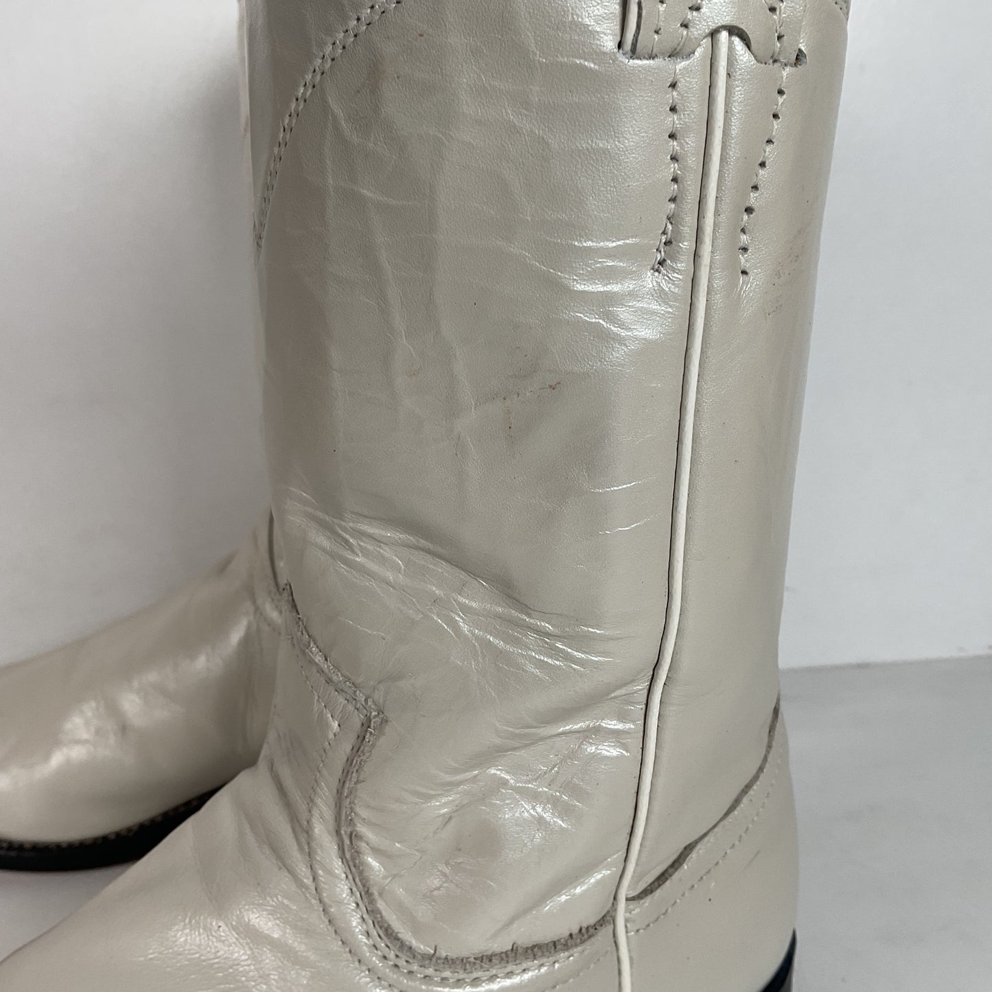 Justin Pearl White Roper Boots | Cowgirl | USA Made | Women’s 7.5 B