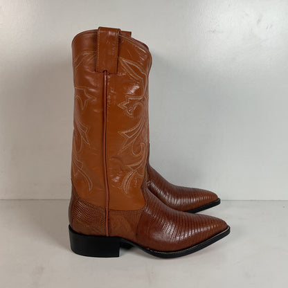 Silvertown Custom Cowboy Boots | Lizard Teju | Men’s 6.5 | Women’s 7.5