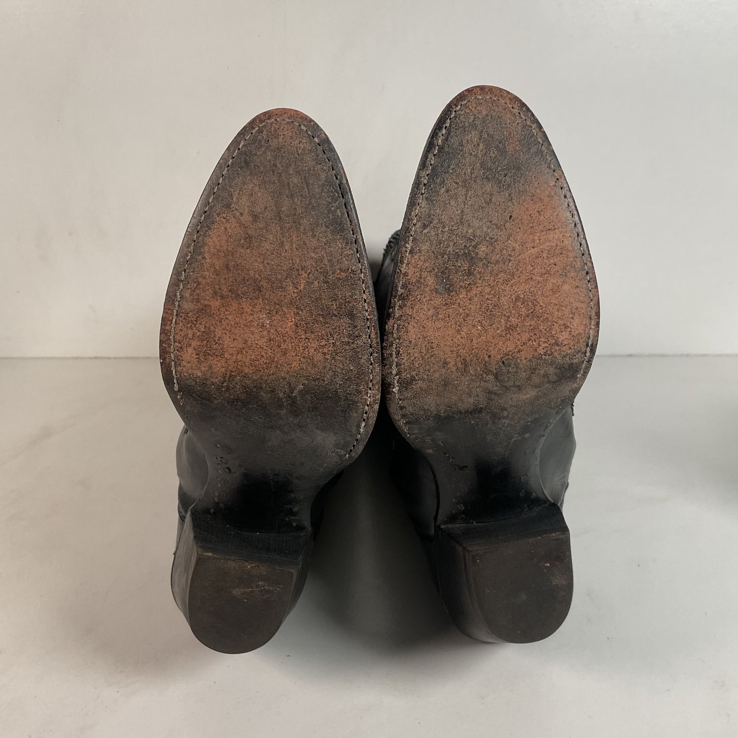 Vintage Larry Mahan Tall Black Cowgirl Boots | Python Snakeskin | 7 B