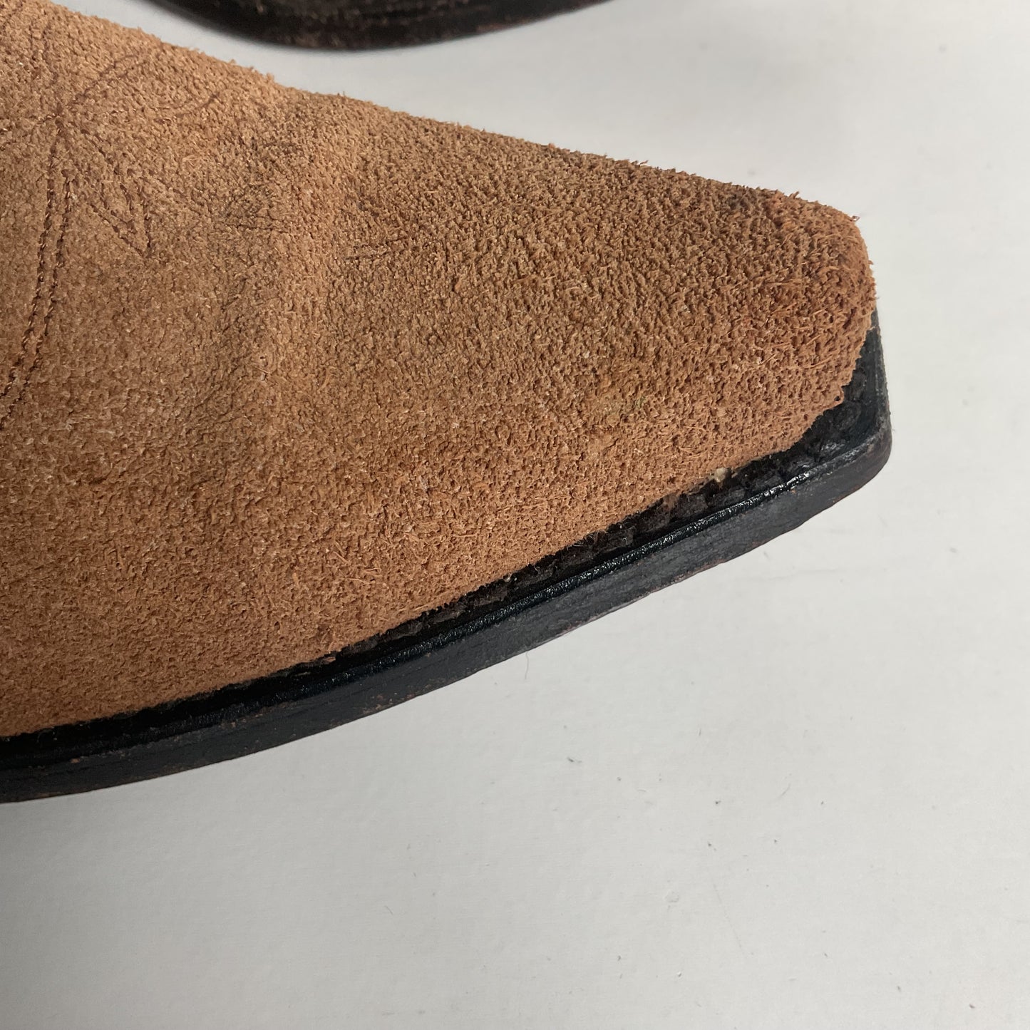 Dan Post Pee Wee Suede Cowgirl Boots 8 M Rough Out Suede