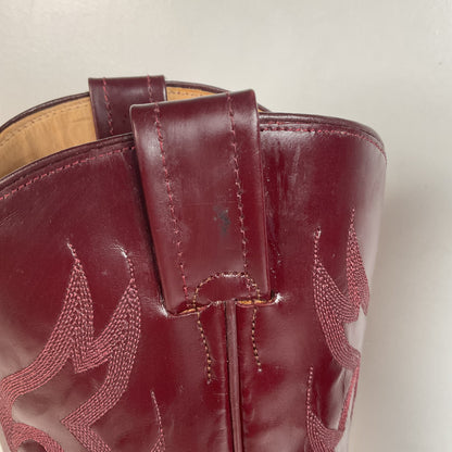 Vintage Nocona Legacy Cowboy Boots 9.5 E Burgundy Calf USA Made