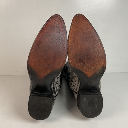 Vintage Dan Post Wildebeest Cowboy Boots 10 D USA Made Exotic