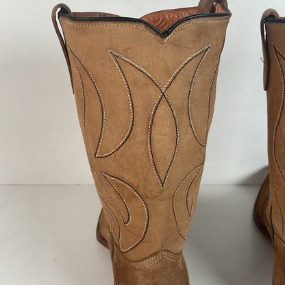 1960s Rodeo Suede Cowboy Boots 11.5 D Rough Out USA Made
