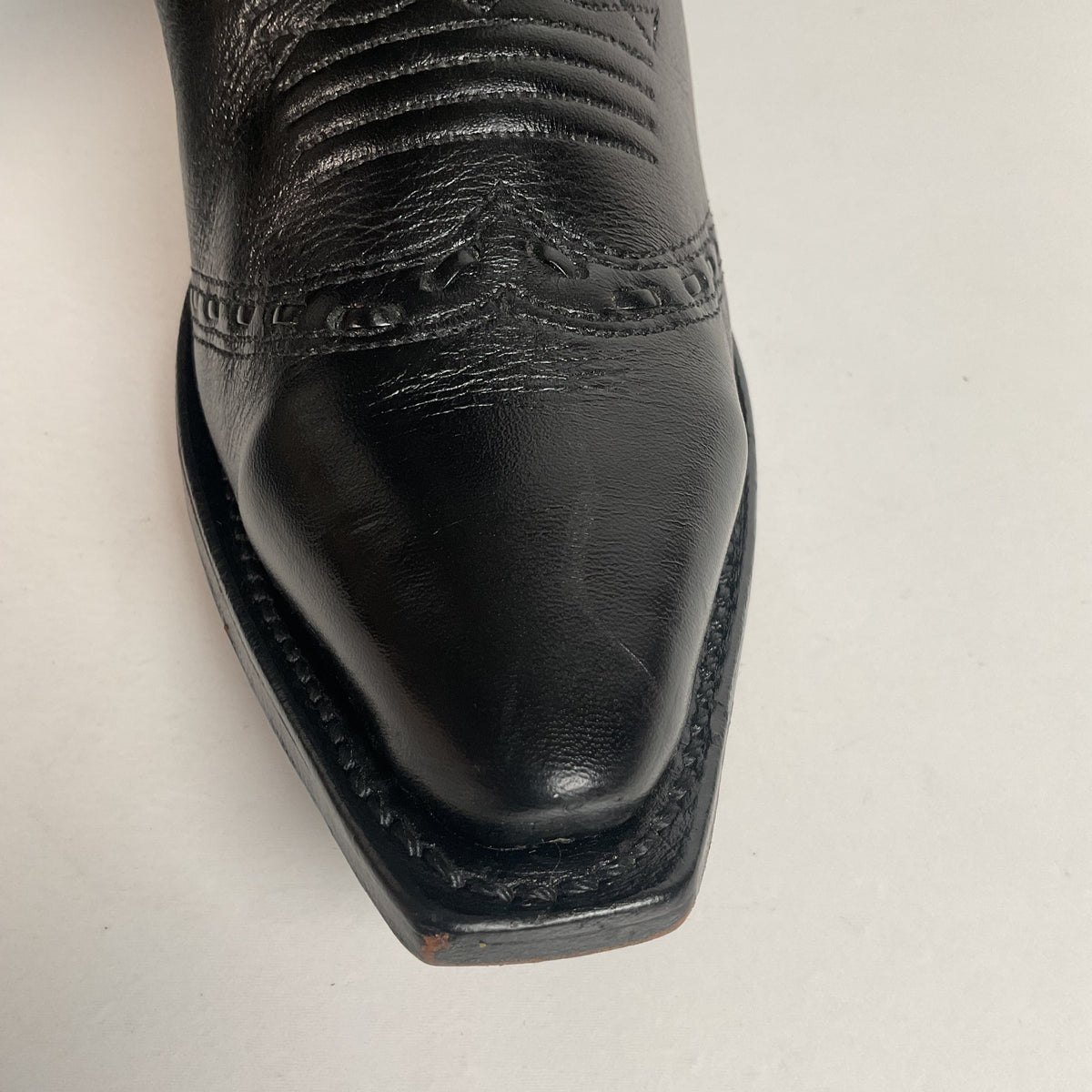 Boulet Cowgirl Boots | Black Torino Calf | Wingtip Triad | Women’s 6 C