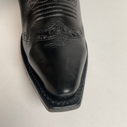 Boulet Cowgirl Boots | Black Torino Calf | Wingtip Triad | Women’s 6 C