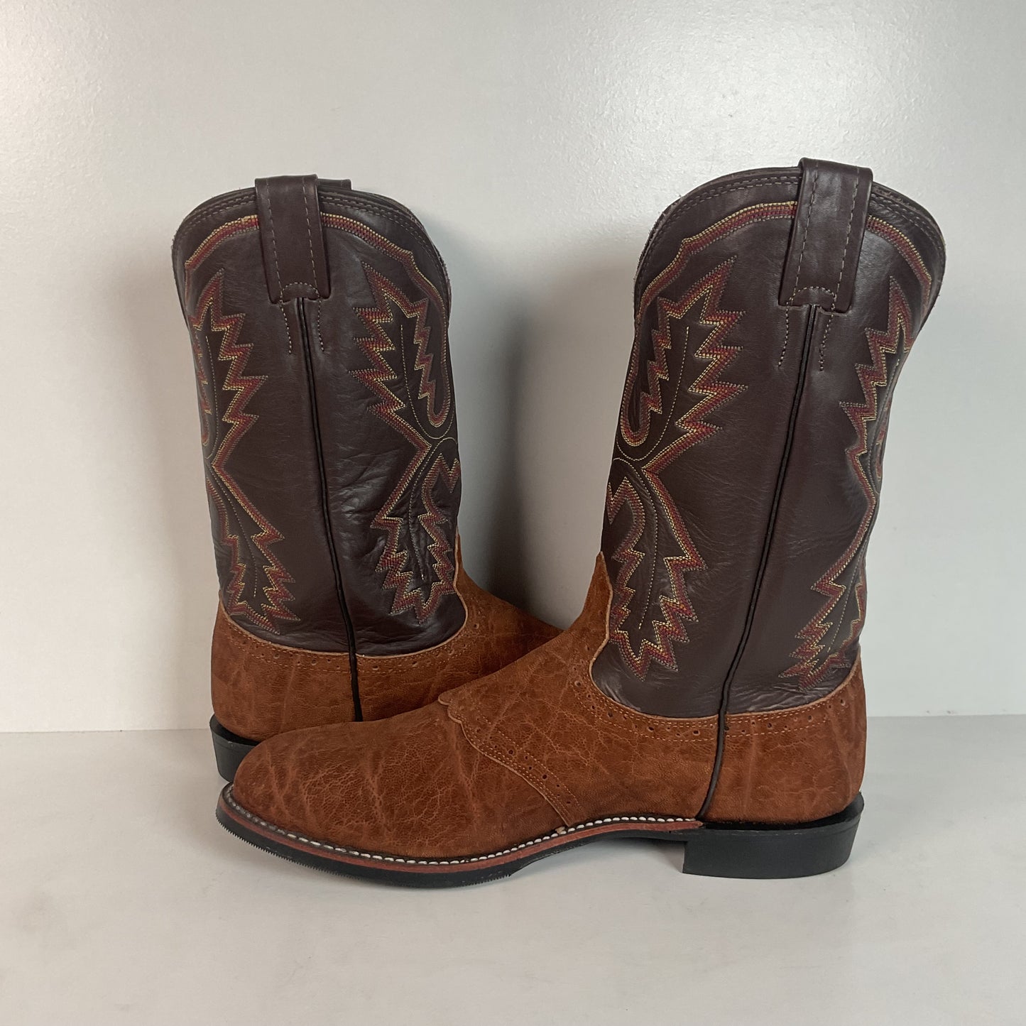 Vintage Larry Mahan Sanded Elephant Roper Boots | Exotic | USA Made | Men’s 9.5 D