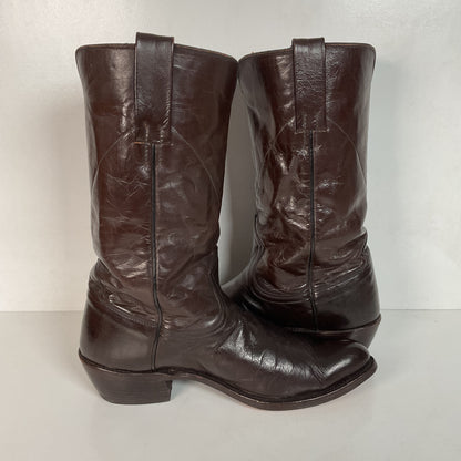 Vintage 1950s Frye Authentic Cowboy Boots 8.5 D Dark Brown Calfskin