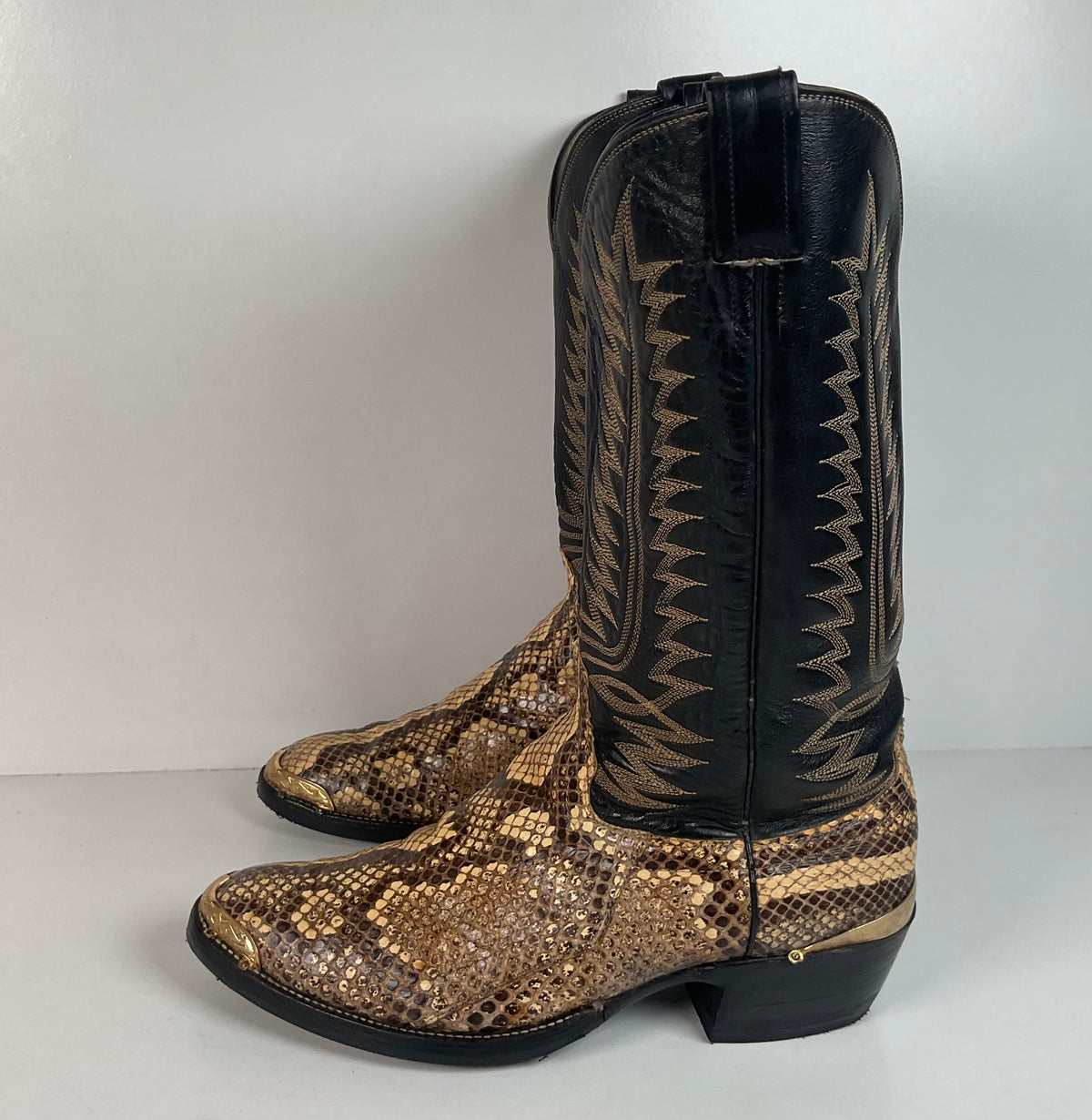 Cowtown Python Snakeskin Cowboy Boots | Front Cut | USA Made | Men’s 9.5 D