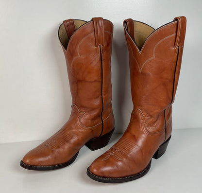 Vintage Tony Lama Chocolate Cow Cowboy Boots | Gold Label | Men’s 8.5 D