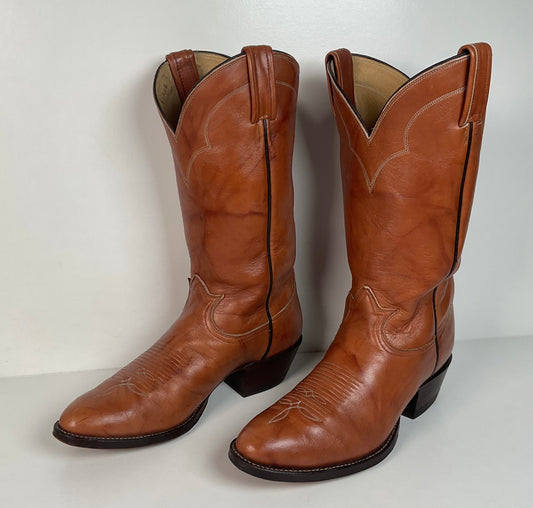 Vintage Tony Lama Chocolate Cow Cowboy Boots | Gold Label | Men’s 8.5 D