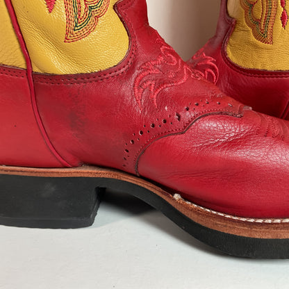 Justin Tekno Crepe Cowgirl Boots | Kansas City Chiefs | USA Made | 8.5 C