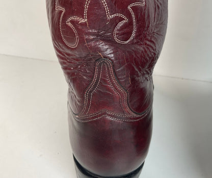 Lucchese San Antonio Black Cherry Ostrich Cowboy Boots Men’s 7.5 | Women’s 8.5