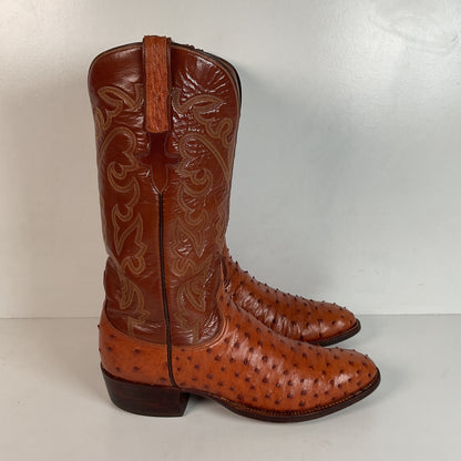 Lucchese San Antonio Ostrich Quill Cowboy Boots Men’s 9.5 B | Women’s 10.5