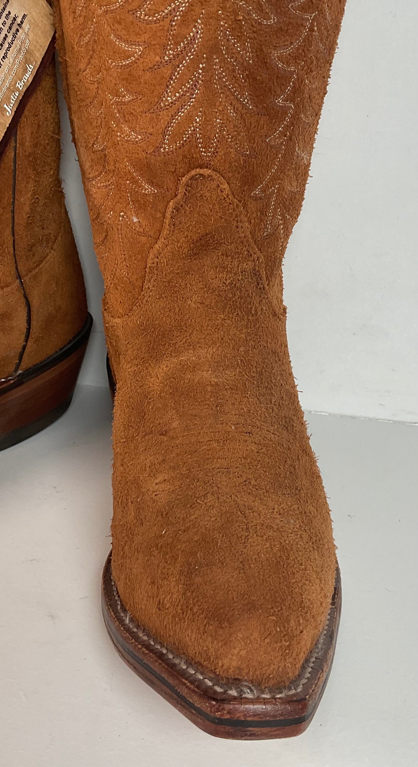 Nocona Rough Out Suede Cowgirl Boots 9.5 B USA Made