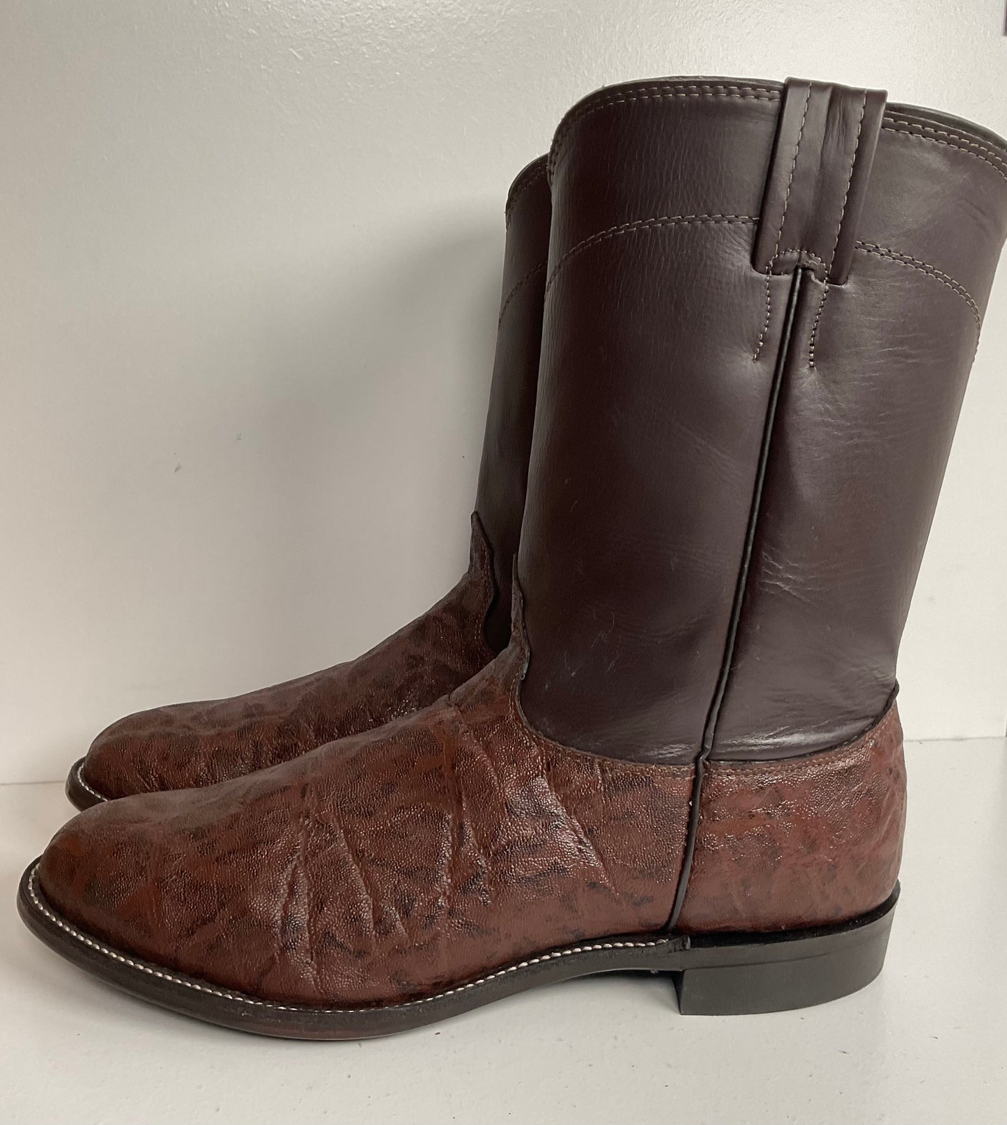 Vintage Larry Mahan Elephant Roper Cowboy Boots 10.5 E Exotic