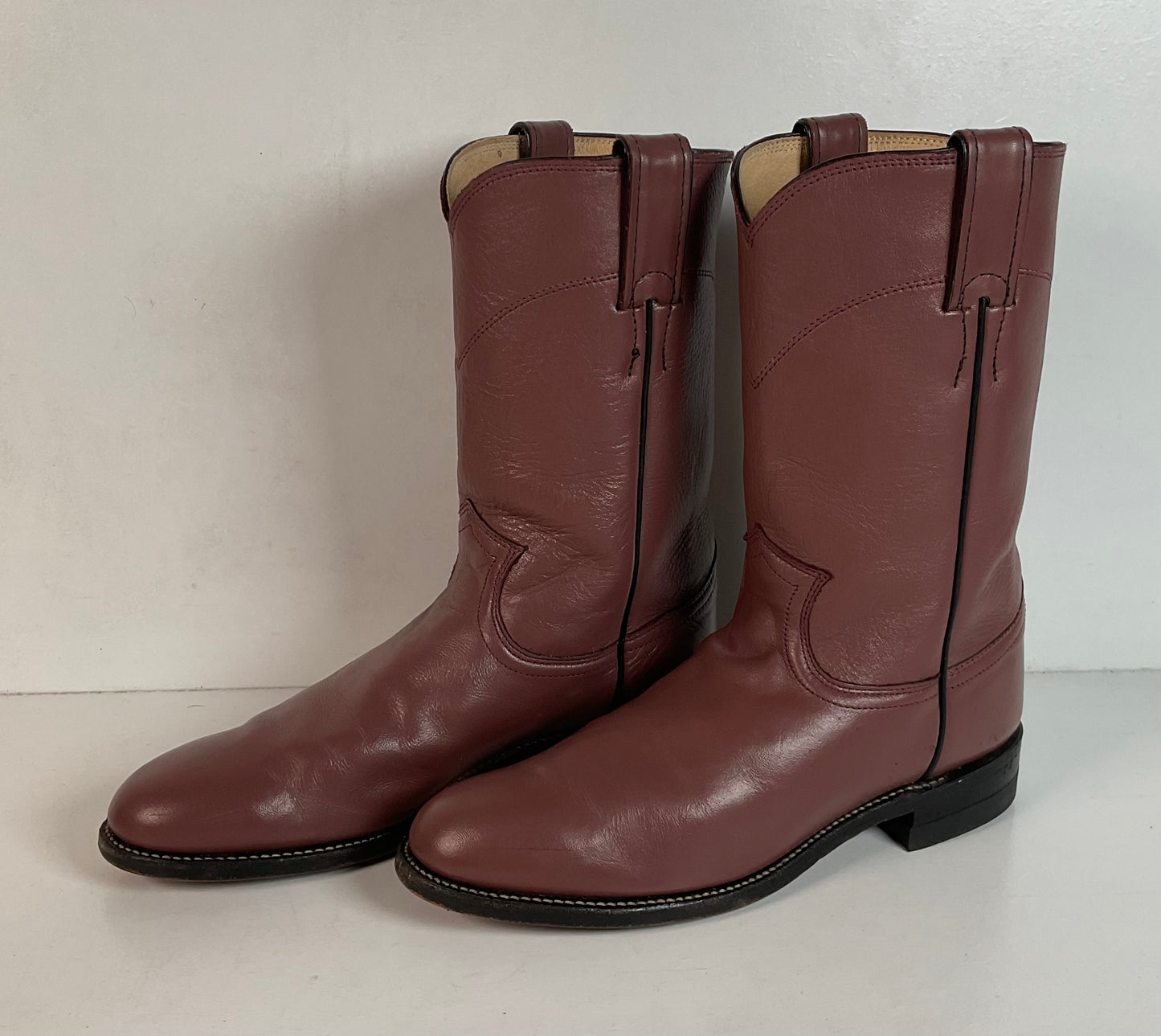 Justin Cowgirl Roper Boots | USA Made | Purple Mauve | Women’s 7 B