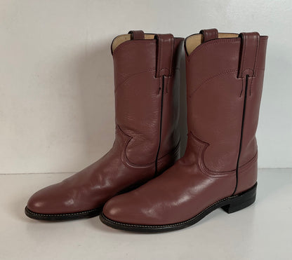 Justin Cowgirl Roper Boots | USA Made | Purple Mauve | Women’s 7 B