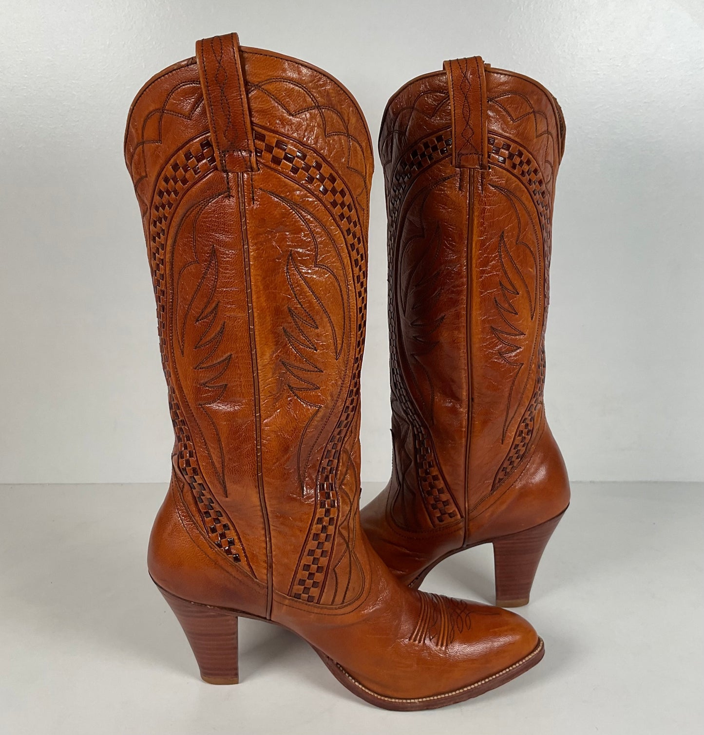Vintage Dan Post Cowgirl Boots | Spanish Collection | Stacked Heel | Women’s 7.5